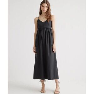 NWT Quince Organic Cotton‎ sleeveless maxi dress black large classic sustainable